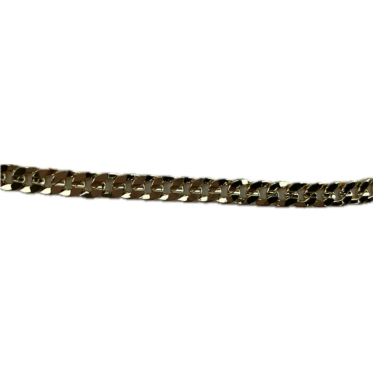 A stunning Cuban Chain Necklace, 23 inches long, featuring a triple plated finish and a secure hinged clasp, perfect for stylish accessorizing.