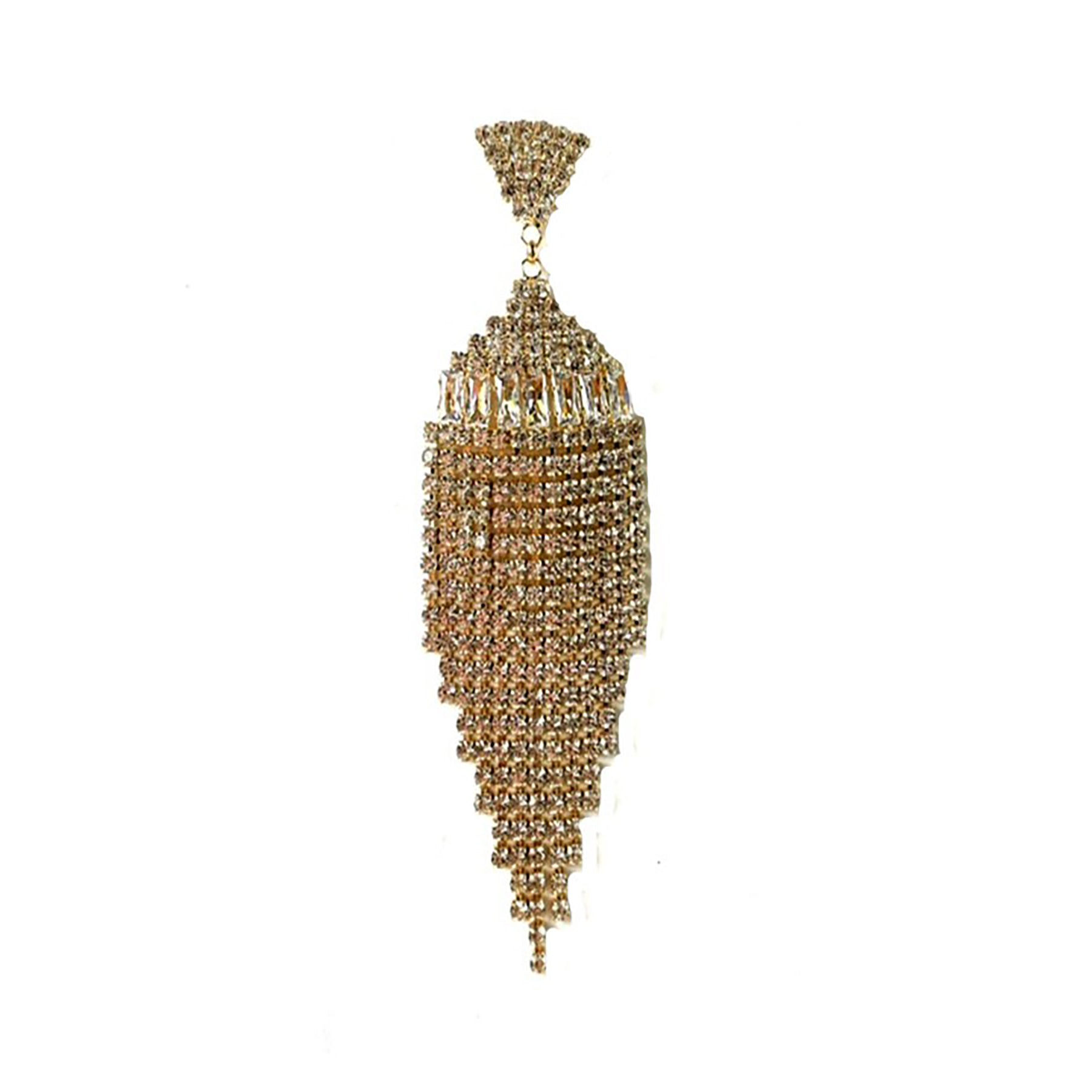 Elegant cubic fringe drop earrings featuring sparkling cubic zirconia, designed for secure wear with a post back.