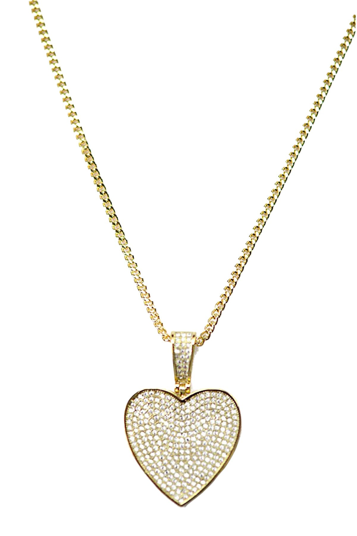 A stunning cubic heart pendant necklace with a 20-inch chain and lobster claw clasp, showcasing elegance and style.