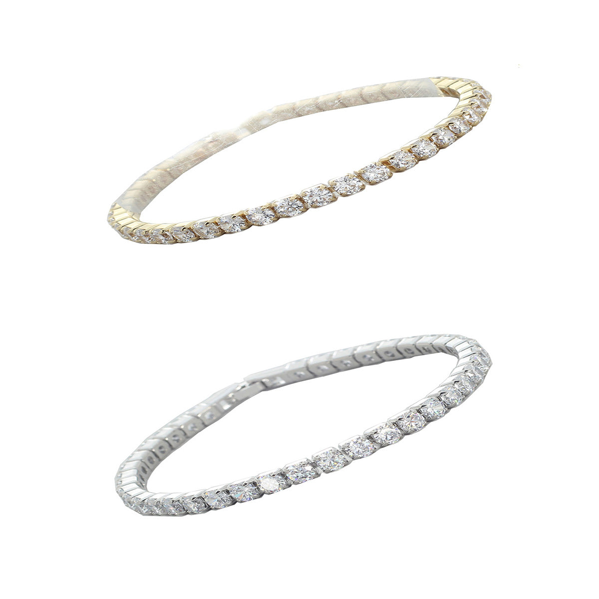 Cubic Zirconia 1 Row Tennis Bracelet featuring sparkling stones in a sleek design, perfect for elegant occasions.