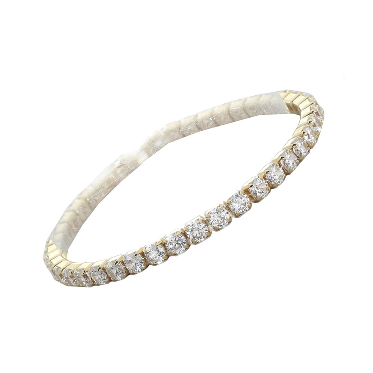 Cubic Zirconia 1 Row Tennis Bracelet featuring sparkling stones in a sleek design, perfect for elegant occasions.