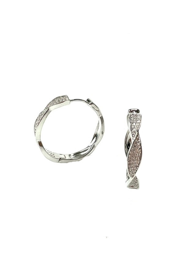 Elegant cubic zirconia hoop earrings with lever back closure, showcasing a sparkling design perfect for any occasion.