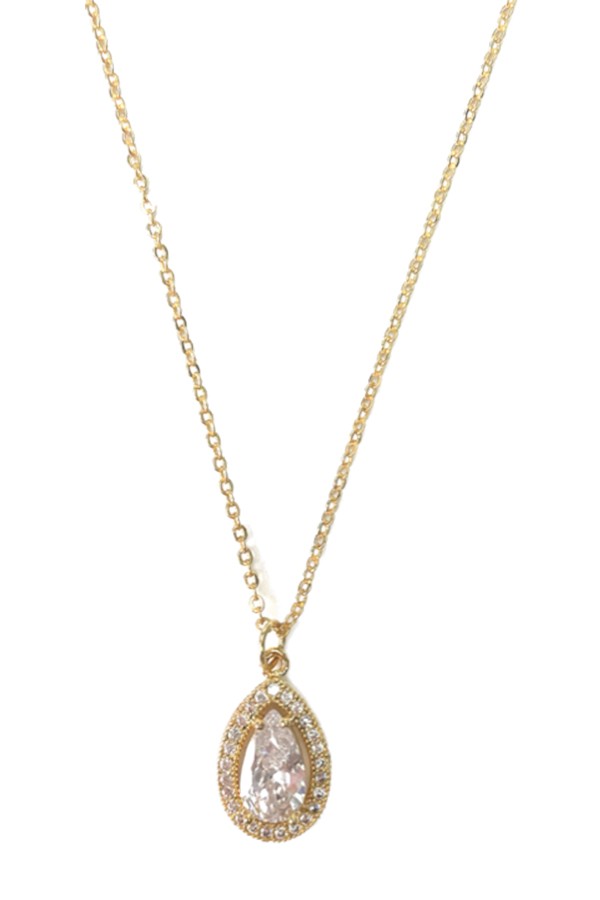 Cubic Zirconia Pendant Necklace Set featuring a sparkling pendant on a 16-inch chain with a lobster claw clasp.