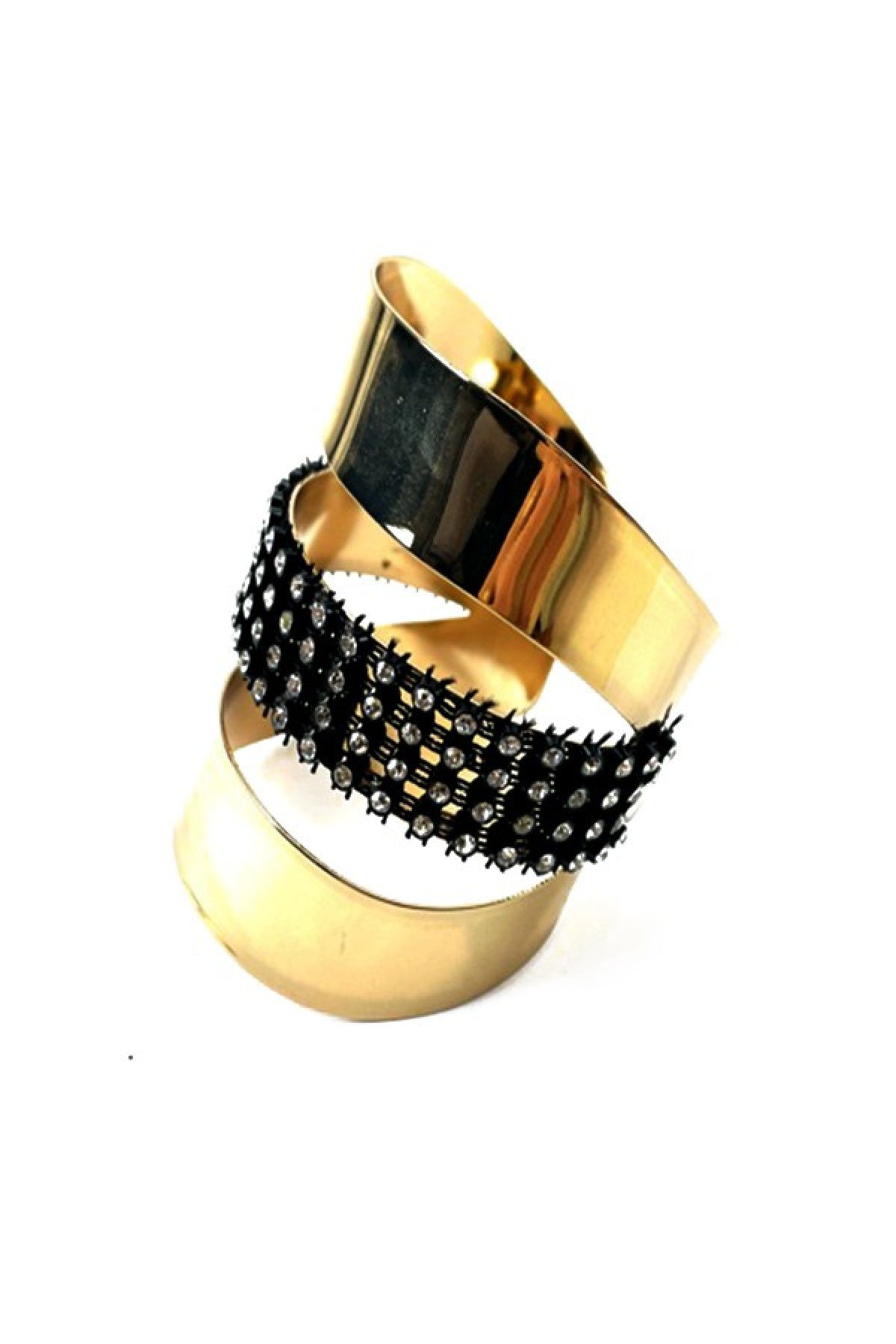 A stylish cuff bracelet featuring intricate rhinestone detailing, designed for elegance and comfort.