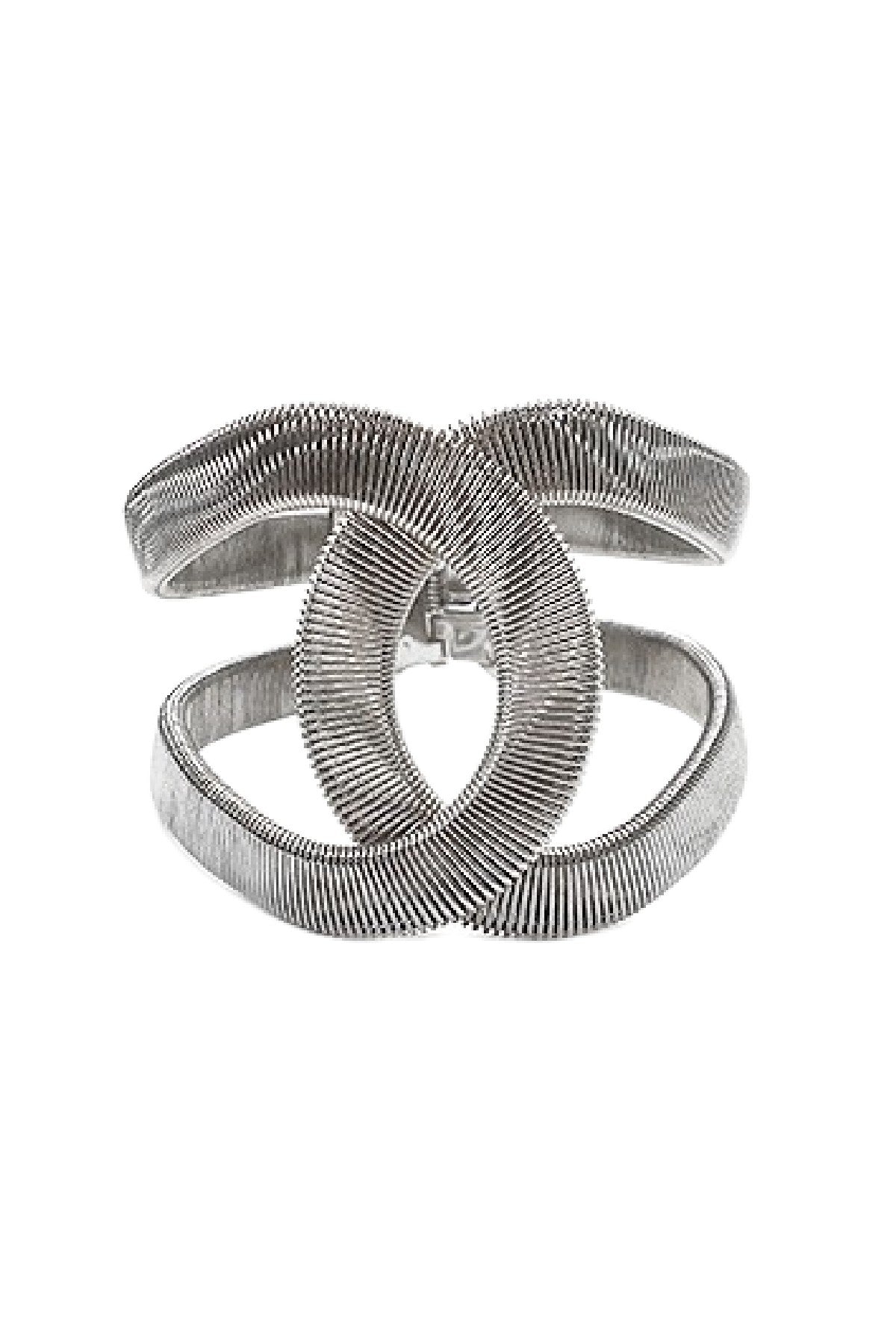 A stylish cuff wrap metal bracelet featuring a spring snap closure, designed for elegance and comfort.