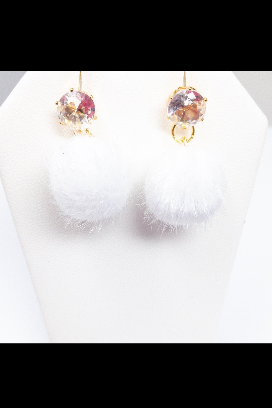 Dangle Fuzzy Drop Earrings featuring vibrant colors and geometric design, made from high-quality zinc alloy and crystallized stones.