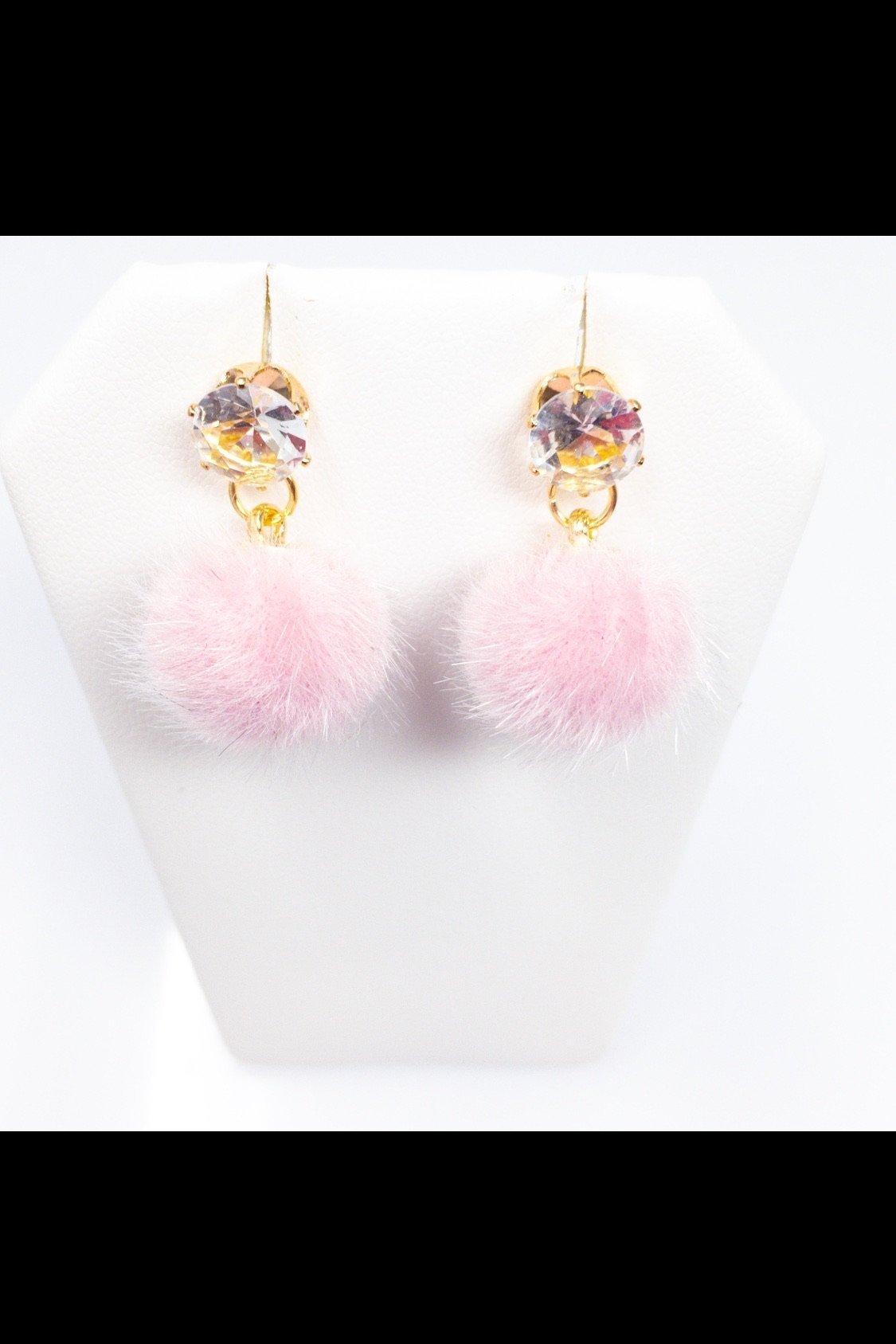 Dangle Fuzzy Drop Earrings featuring vibrant colors and geometric design, made from high-quality zinc alloy and crystallized stones.