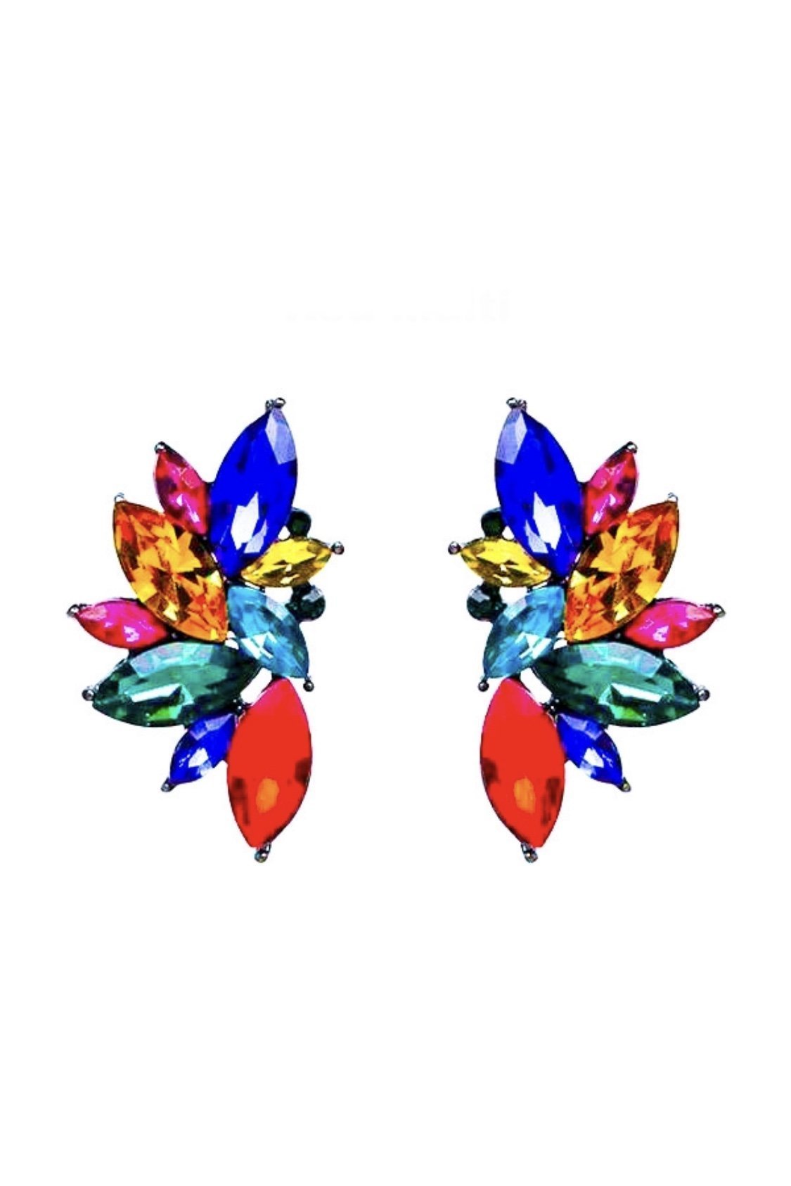 Dangle - Kaleidoscope Angel earrings featuring a geometric design with multicolored crystallized stones set in high-quality zinc alloy.