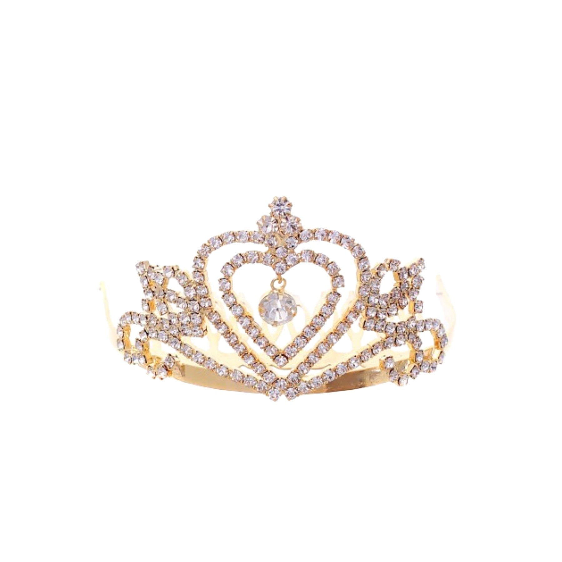 Drop Crystal In Heart Crown featuring sparkling crystals and elegant heart design, perfect for special occasions.