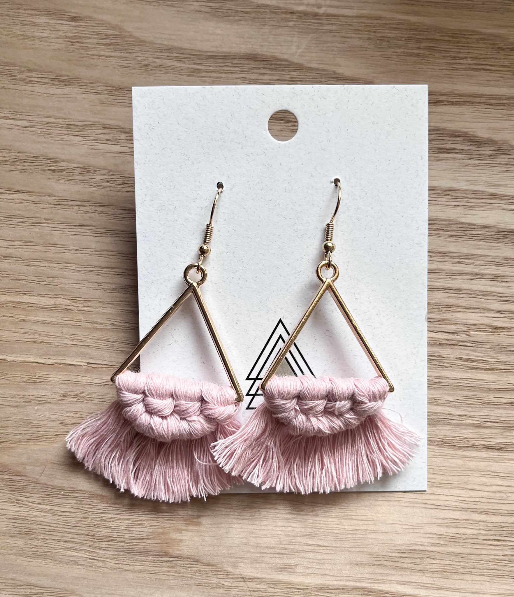 Dusty Rose Gold Triangles made from 100% natural cotton, showcasing a lightweight and elegant design.