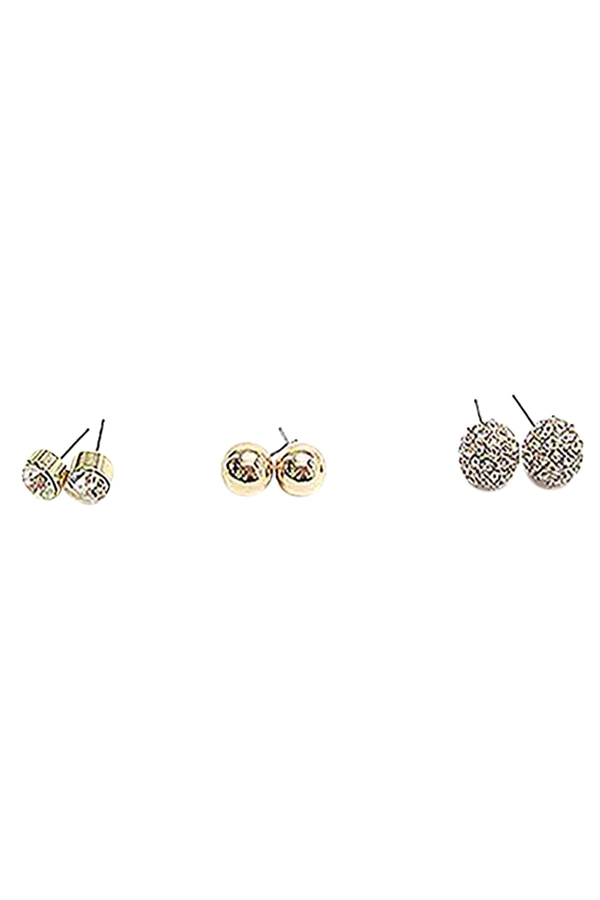 Three pairs of elegant crystal ball earrings with post back, showcasing their beautiful design and quality craftsmanship.