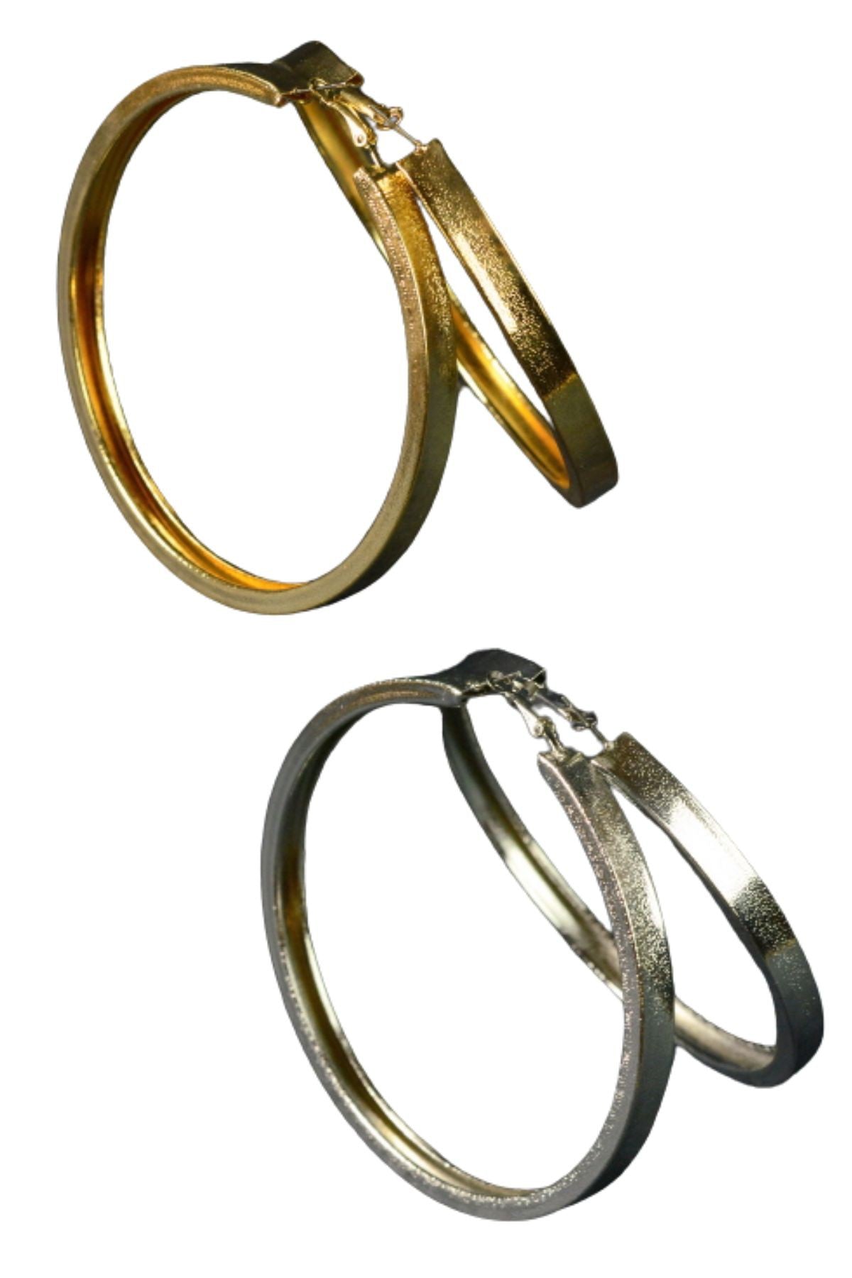 Large textured thick hoop earrings with a lever back closure, showcasing a stylish design suitable for various occasions.