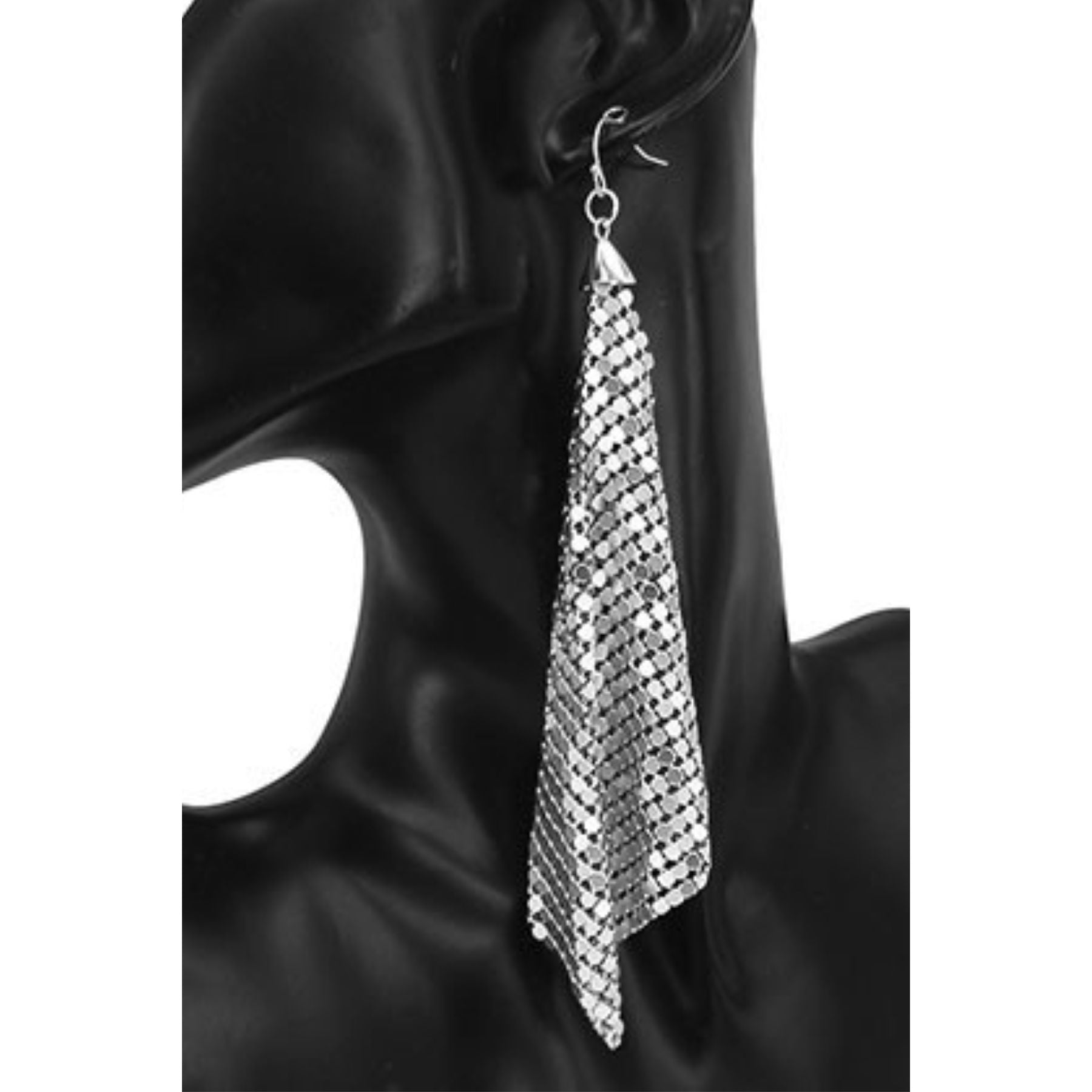 Elegant fish hook earrings with a diamond plain finish, showcasing a stylish drop design.