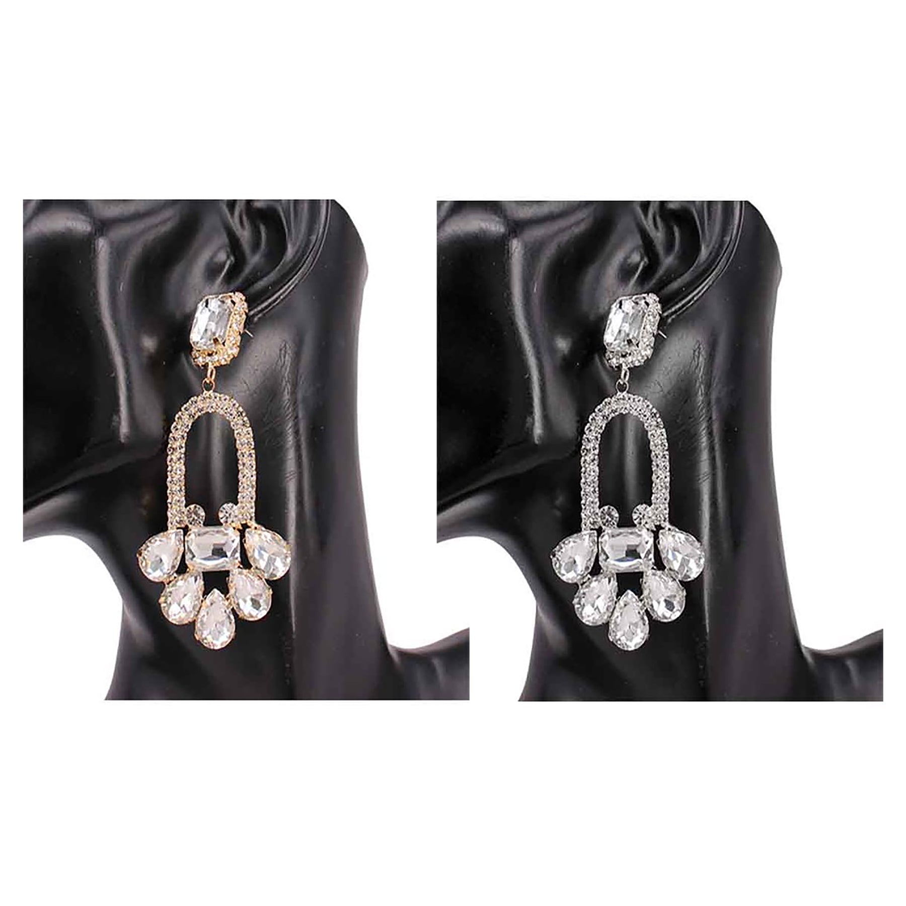 Elegant crystal tear drop earrings with a post design, showcasing a beautiful sparkle and sophisticated style.