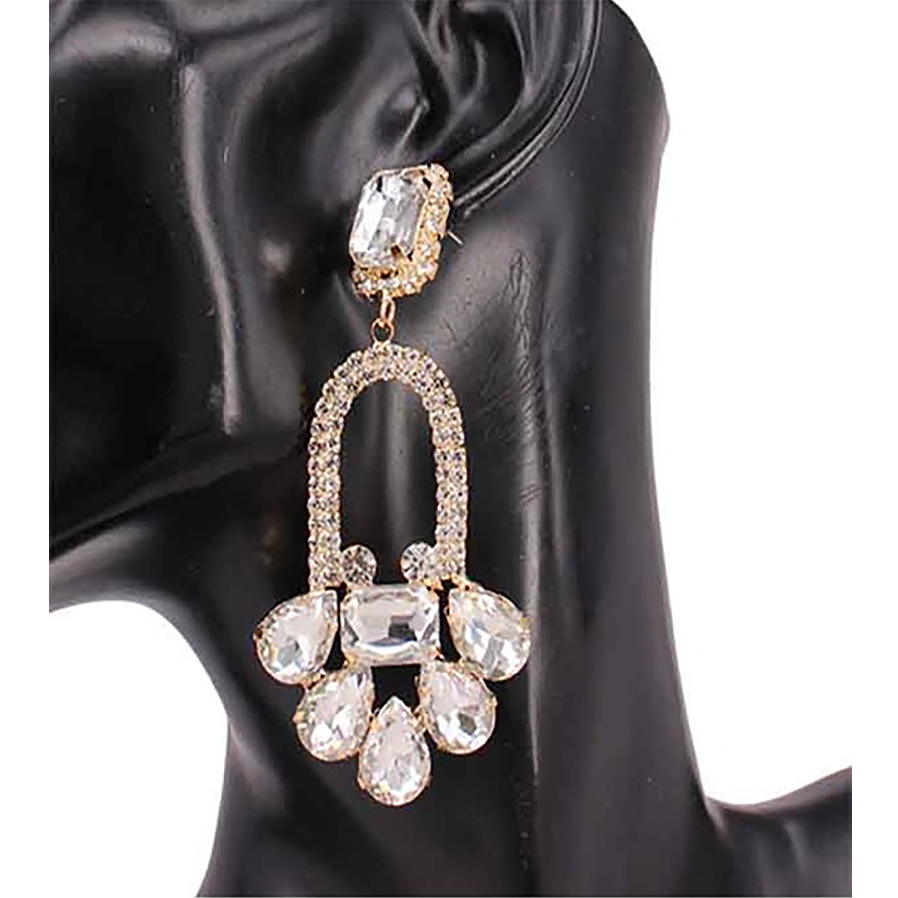 Elegant crystal tear drop earrings with a post design, showcasing a beautiful sparkle and sophisticated style.