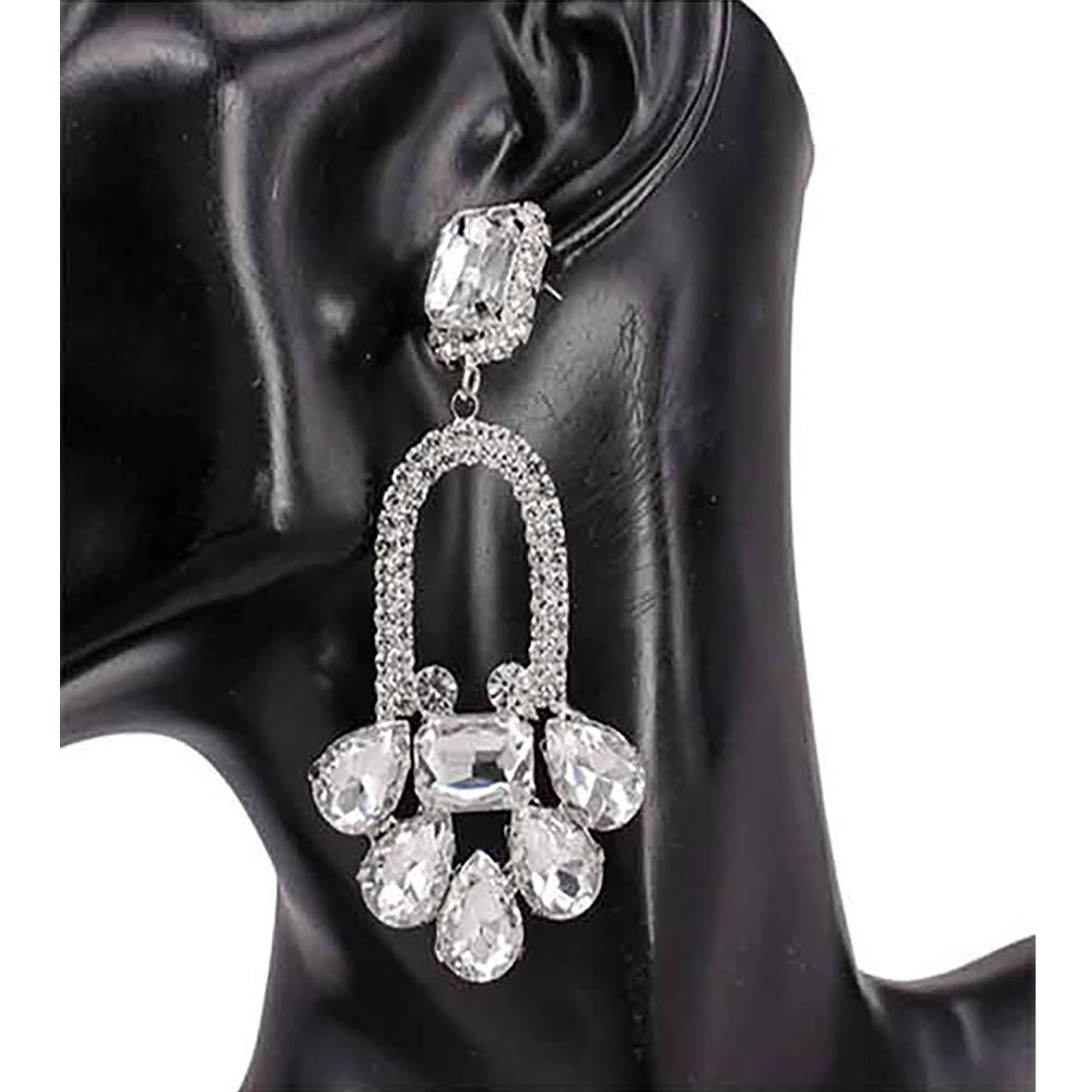 Elegant crystal tear drop earrings with a post design, showcasing a beautiful sparkle and sophisticated style.