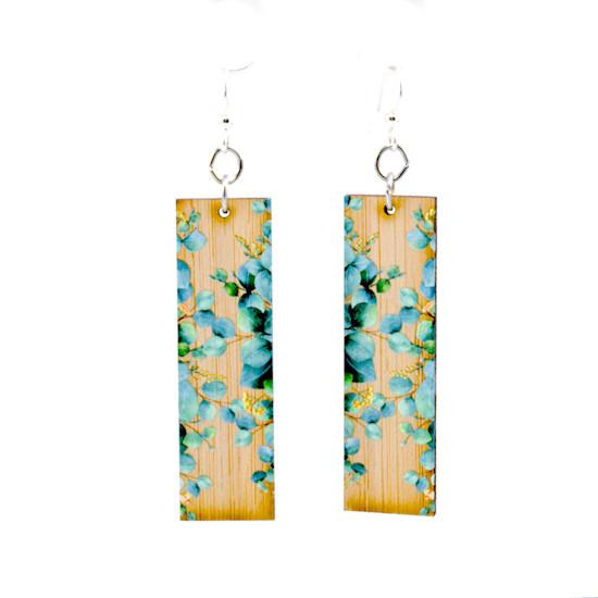 Eucalyptus Bamboo Earrings #977 showcasing elegant design and sustainable materials, perfect for eco-conscious fashion lovers.