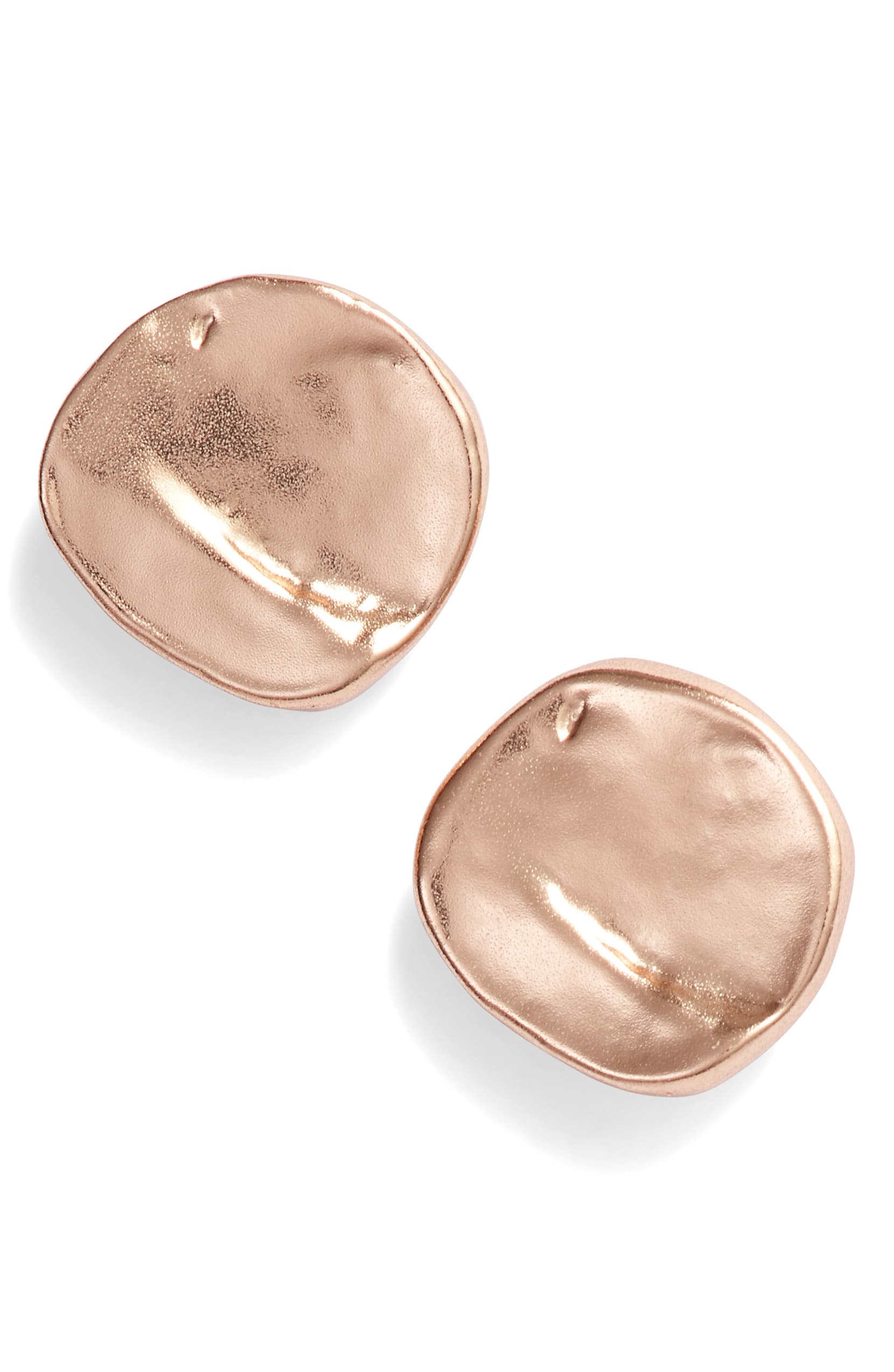 A pair of textured Everyday Stud Earrings in gold, showcasing their elegant design and lightweight structure.