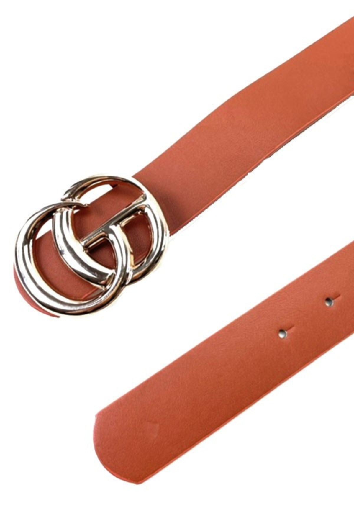 A stylish faux leather buckle belt made from smooth PU leather, featuring a classic buckle design and adjustable fit.