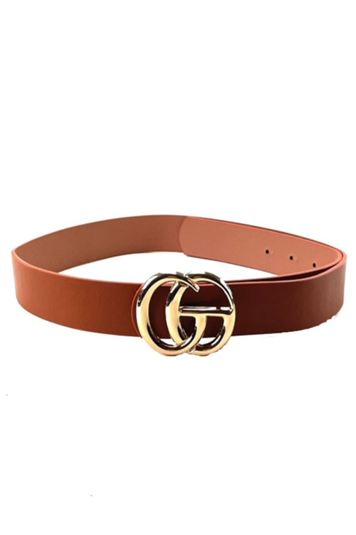 A stylish faux leather buckle belt made from smooth PU leather, featuring a classic buckle design and adjustable fit.