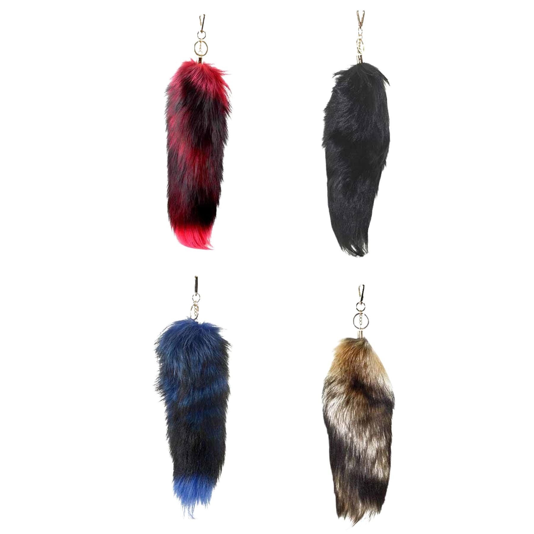 A stylish Fox Tail Fur Key Chain featuring a luxurious fur design and a durable lobster claw clasp, perfect for adding elegance to your accessories.