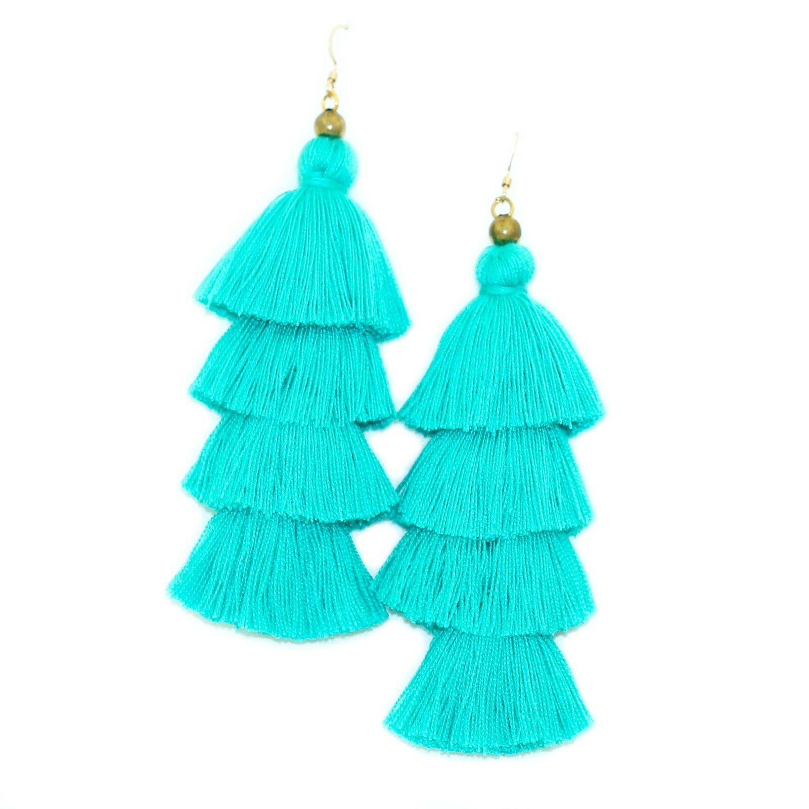 Vibrant Fringe Tassel Earrings with gold-filled ear wires, showcasing a colorful and stylish design.