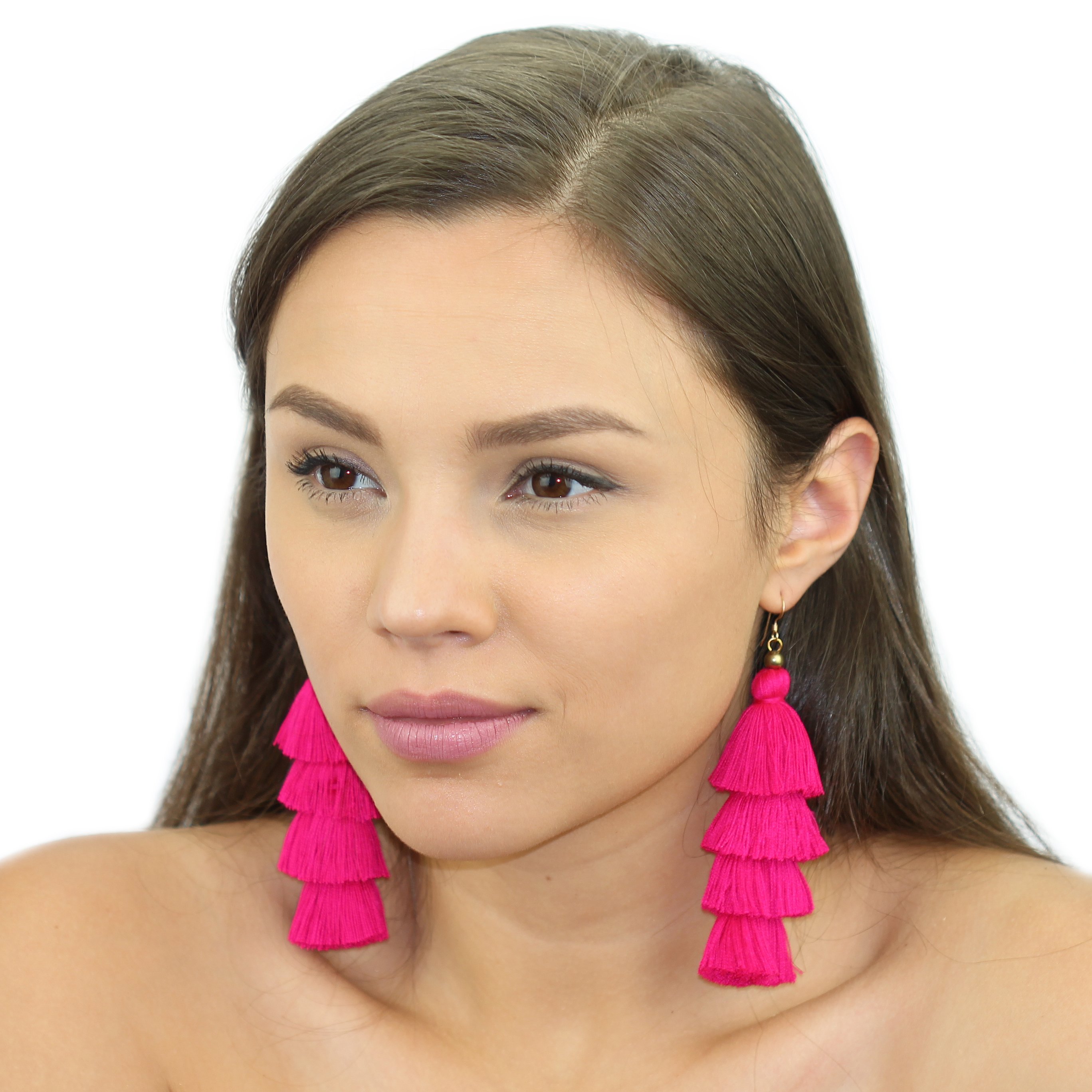 Vibrant Fringe Tassel Earrings with gold-filled ear wires, showcasing a colorful and stylish design.