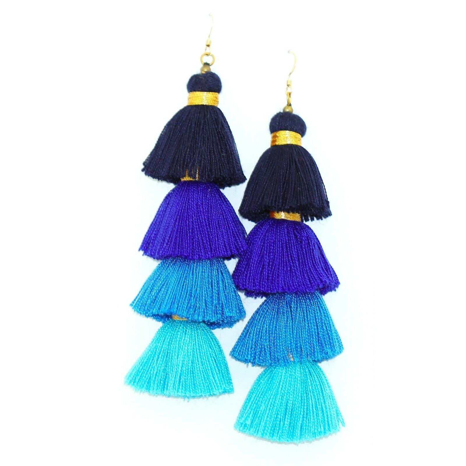 Vibrant Fringe Tassel Earrings with gold-filled ear wires, showcasing a colorful and stylish design.