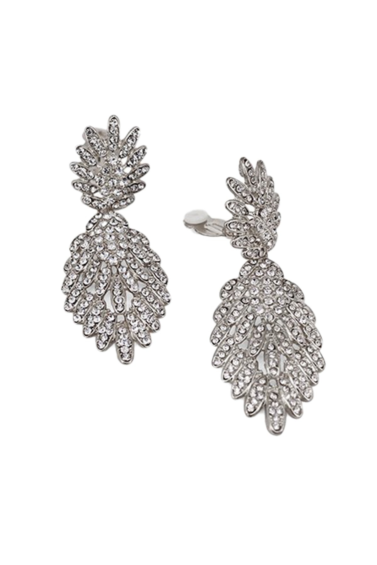 Full Crystal Clip Earring showcasing sparkling crystals in an elegant design, perfect for any occasion.