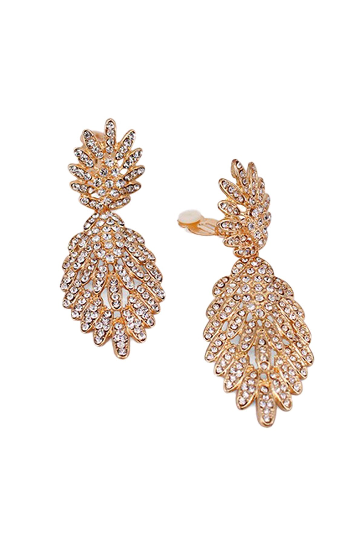 Full Crystal Clip Earring showcasing sparkling crystals in an elegant design, perfect for any occasion.