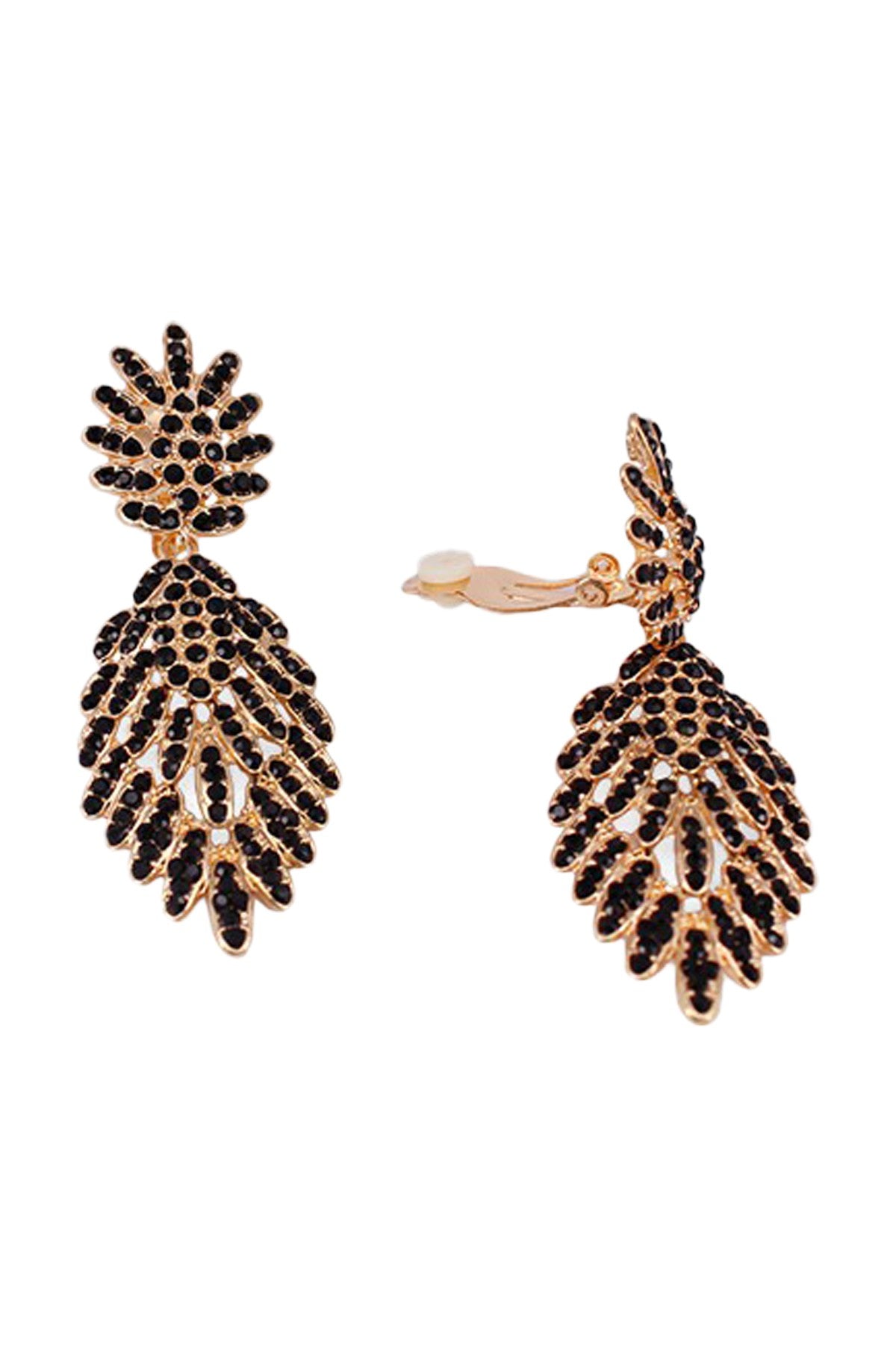 Full Crystal Clip Earring showcasing sparkling crystals in an elegant design, perfect for any occasion.