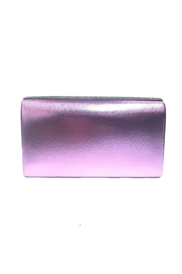 Elegant Full Crystal Cover Evening Clutch with detachable chain and magnetic closure, featuring a soft lining and open wall pocket.