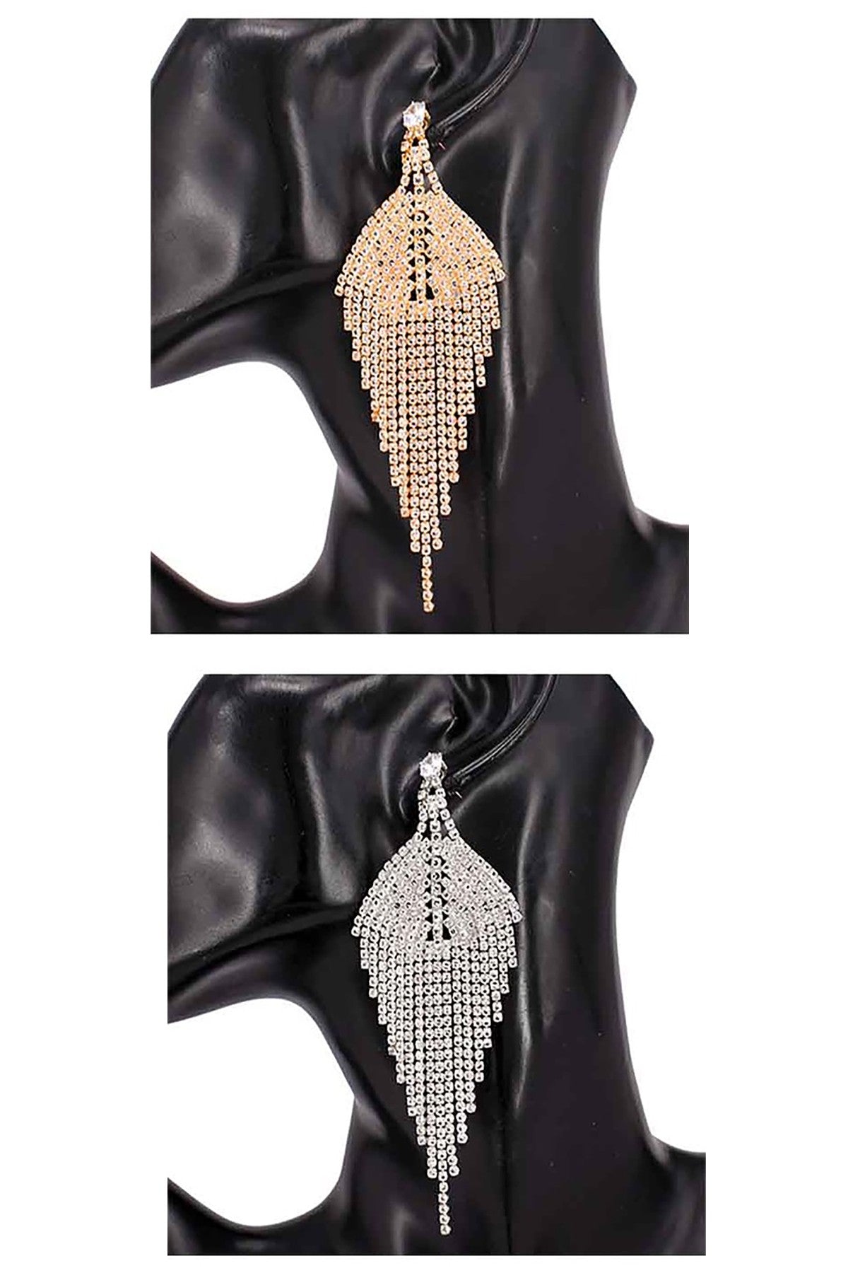 Elegant Full Crystal Post Earrings with a stunning design, featuring sparkling crystals and a chic drop style.