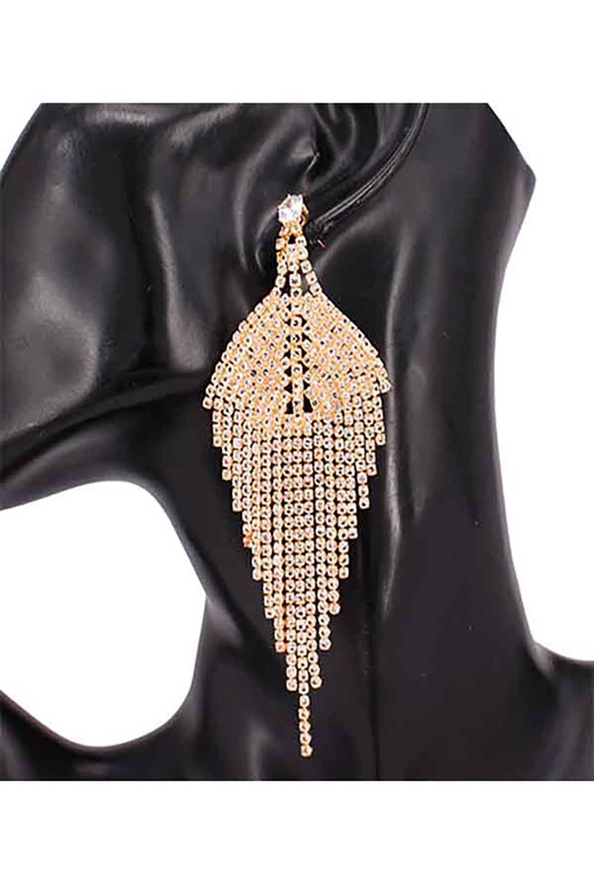 Elegant Full Crystal Post Earrings with a stunning design, featuring sparkling crystals and a chic drop style.