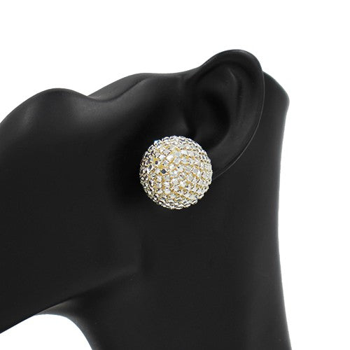 Elegant Full Rhinestone Round Post Earrings featuring a sparkling rhinestone design, perfect for any occasion.