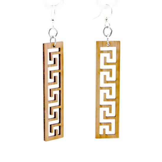 Greek Bamboo Earrings #996 featuring a minimalistic design made from sustainable bamboo, perfect for eco-conscious fashion lovers.