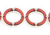 Half Circle Bracelet 7508D in cherry red, made from sustainably sourced wood, featuring a unique half-circle design.