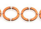 Half Circle Bracelet 7508E in tangerine color, made from sustainably sourced wood, showcasing its unique half-circle design.