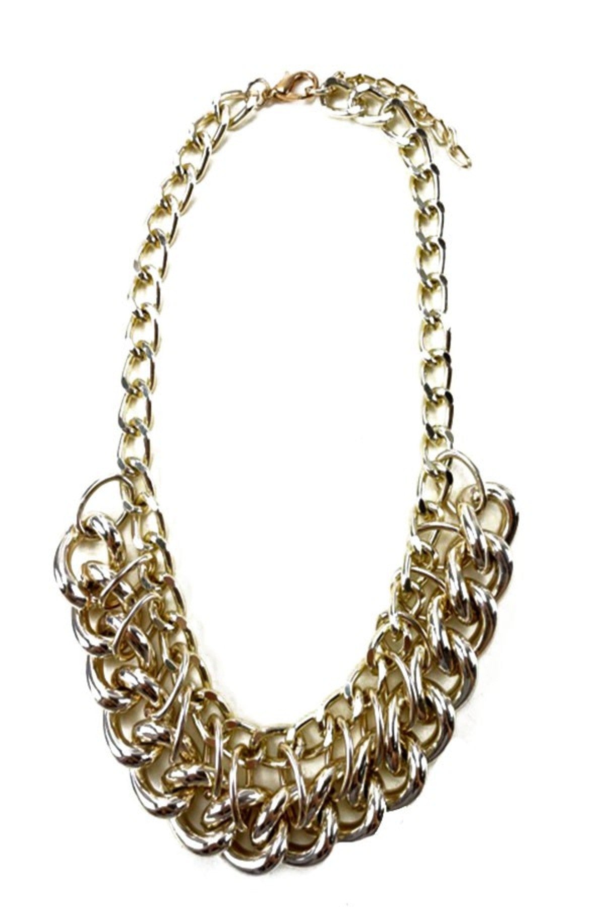 Half Double Chain Necklace featuring a stylish design with double plating and a lobster claw clasp.