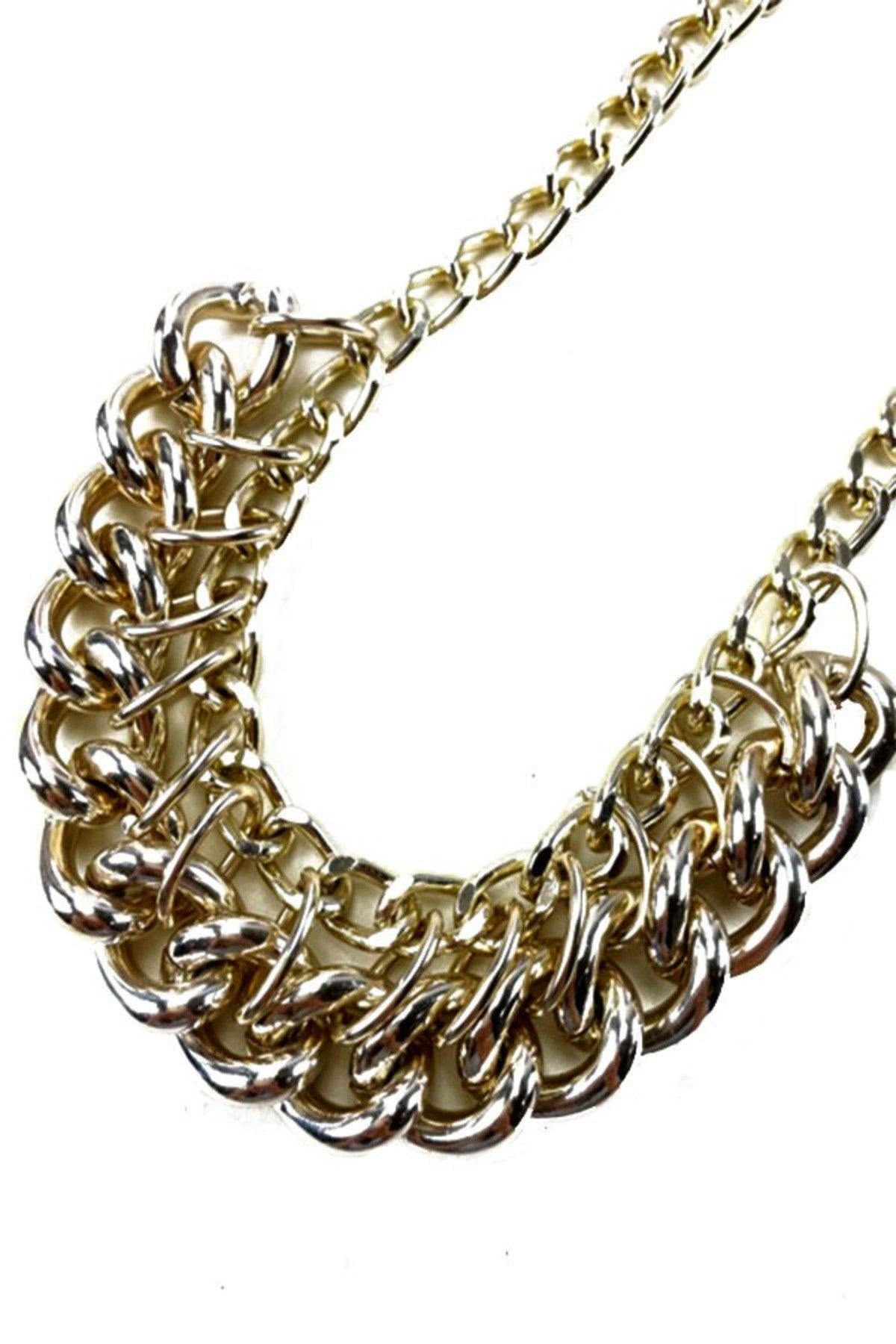 Half Double Chain Necklace featuring a stylish design with double plating and a lobster claw clasp.