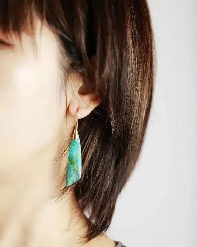 Handcrafted Imperial Jaspers Zia Earrings featuring unique color patterns, perfect for bohemian style.