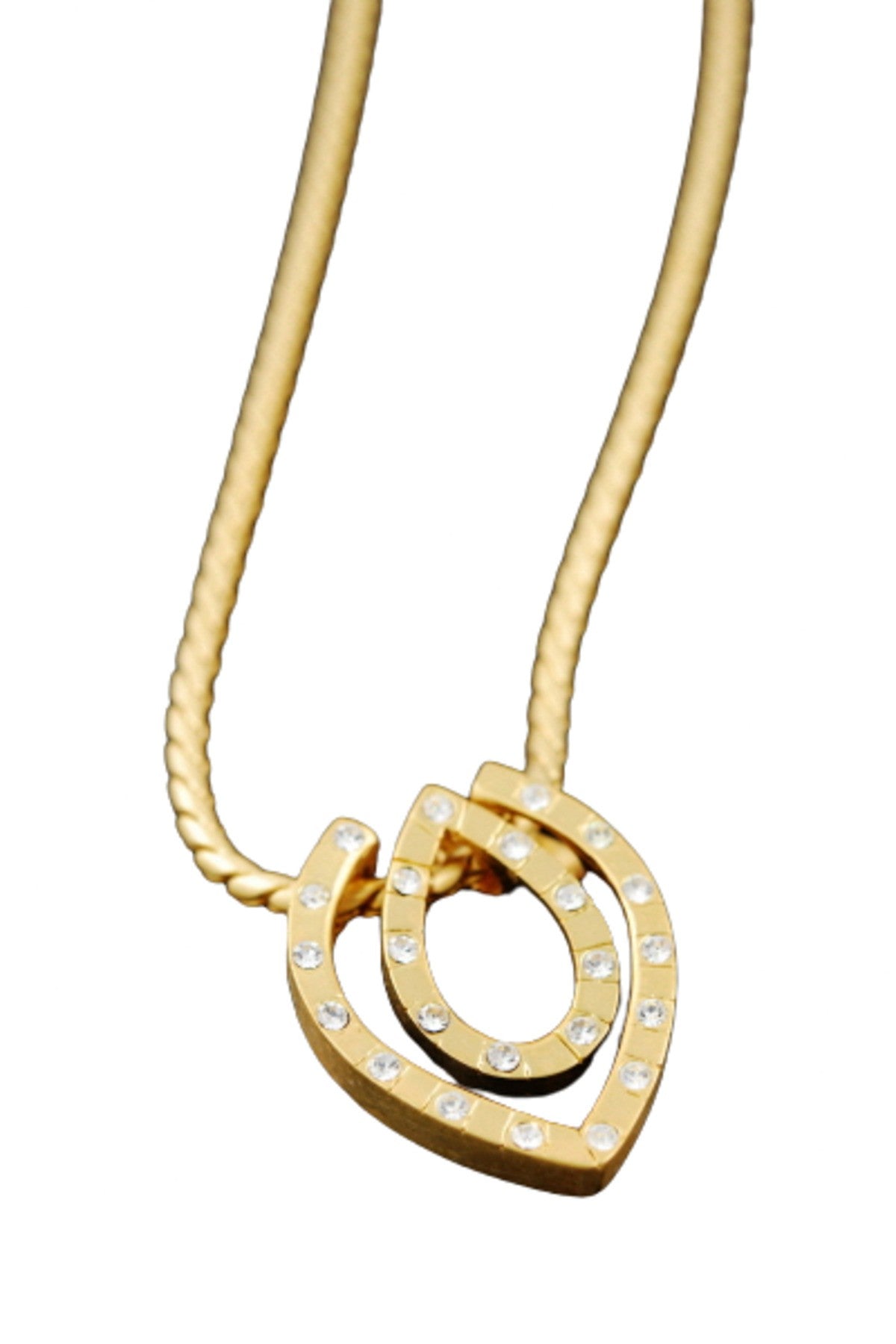 Layered tear drop pendant necklace with double plated finish and 20-inch chain, showcasing a delicate tear drop design.