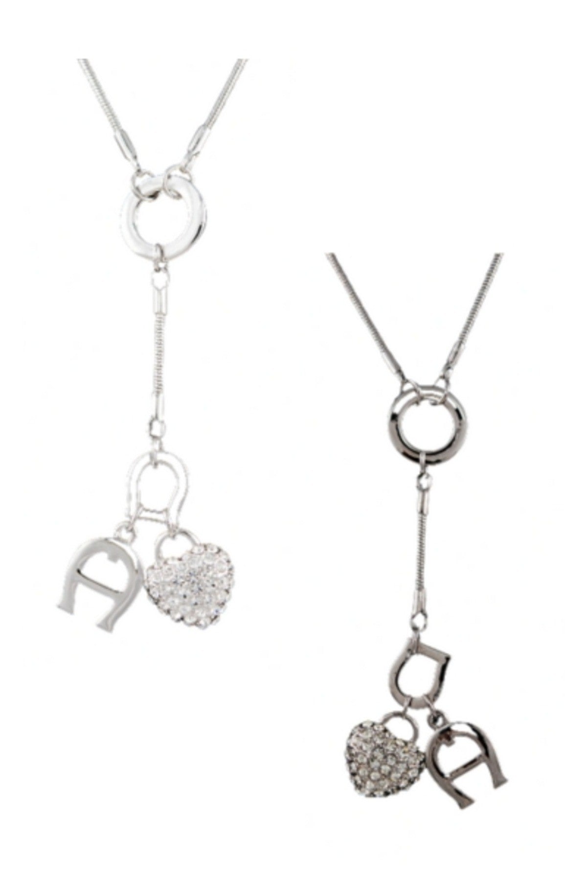 A stylish lead and nickel free necklace with a 19-inch chain and a 1/2 inch pendant, showcasing its elegant design.