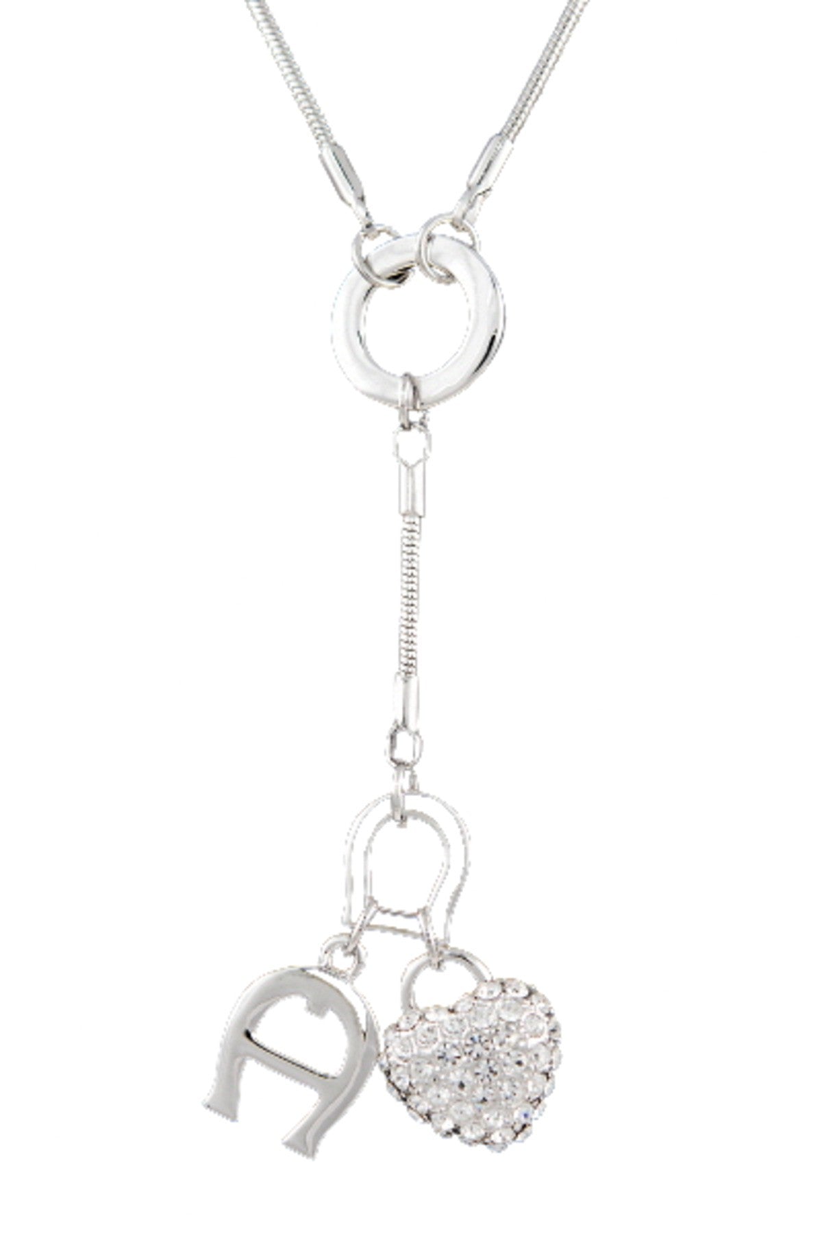 A stylish lead and nickel free necklace with a 19-inch chain and a 1/2 inch pendant, showcasing its elegant design.