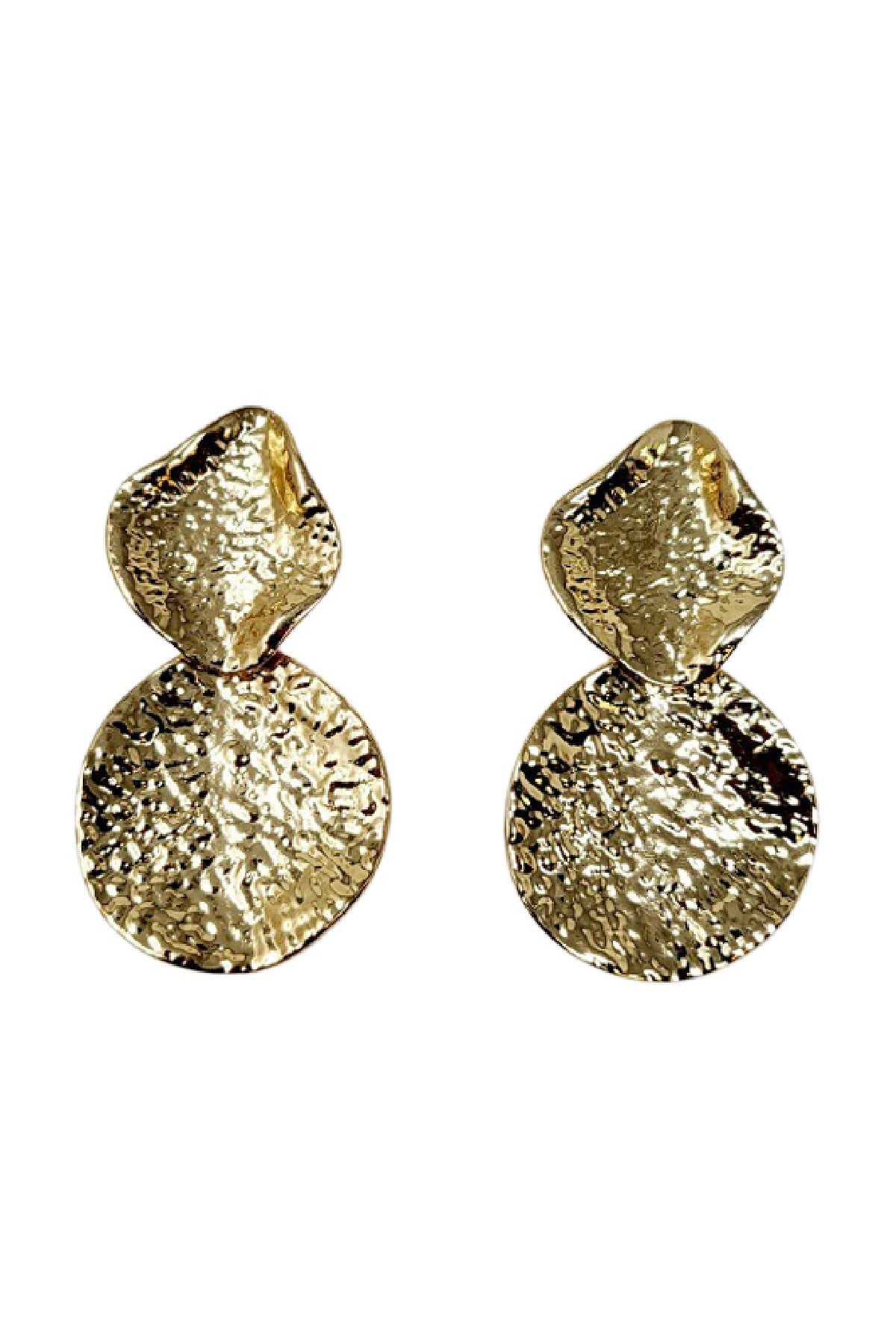 Elegant metal clip-on earrings with a 2.5-inch drop, showcasing a modern design suitable for all occasions.