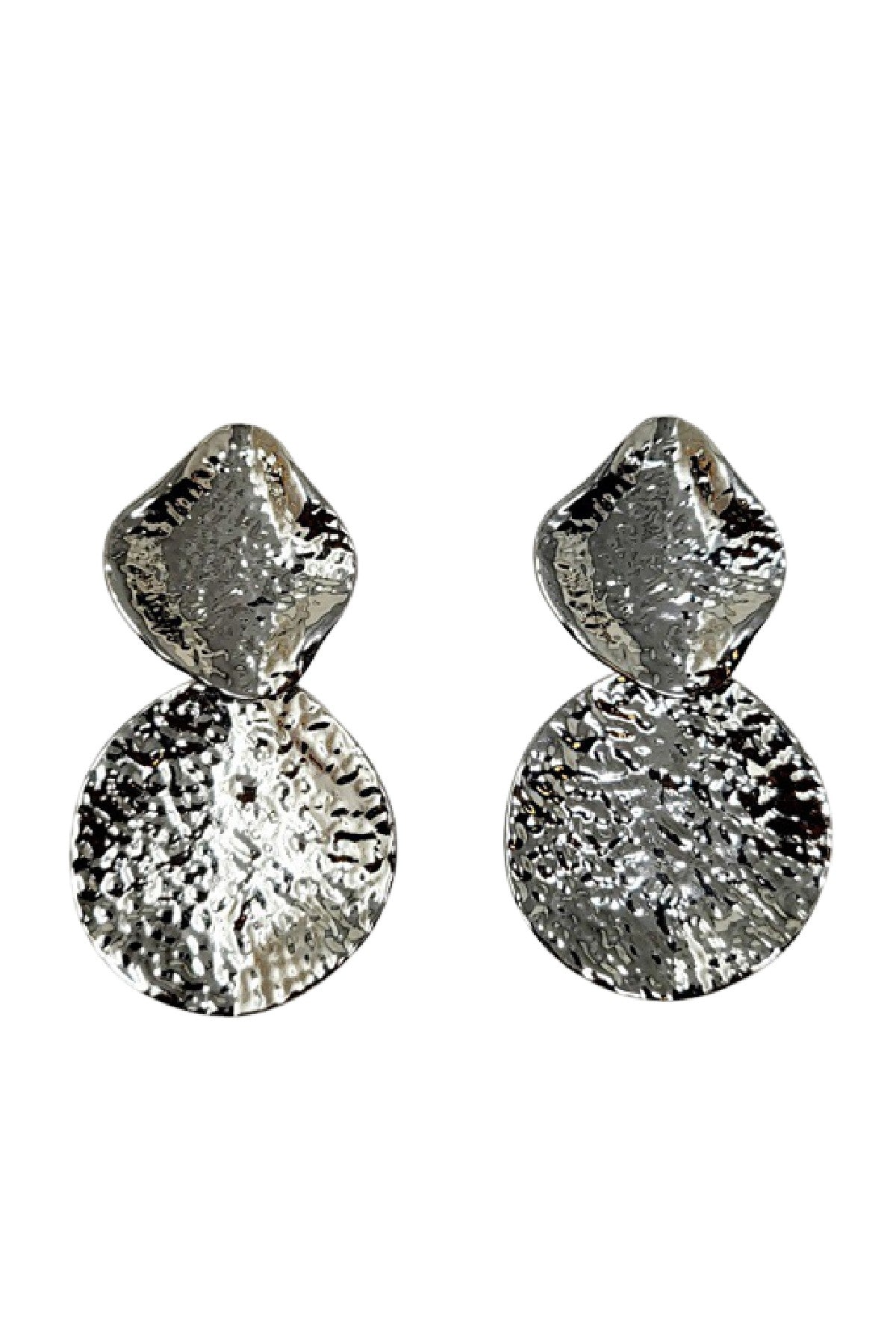 Elegant metal clip-on earrings with a 2.5-inch drop, showcasing a modern design suitable for all occasions.