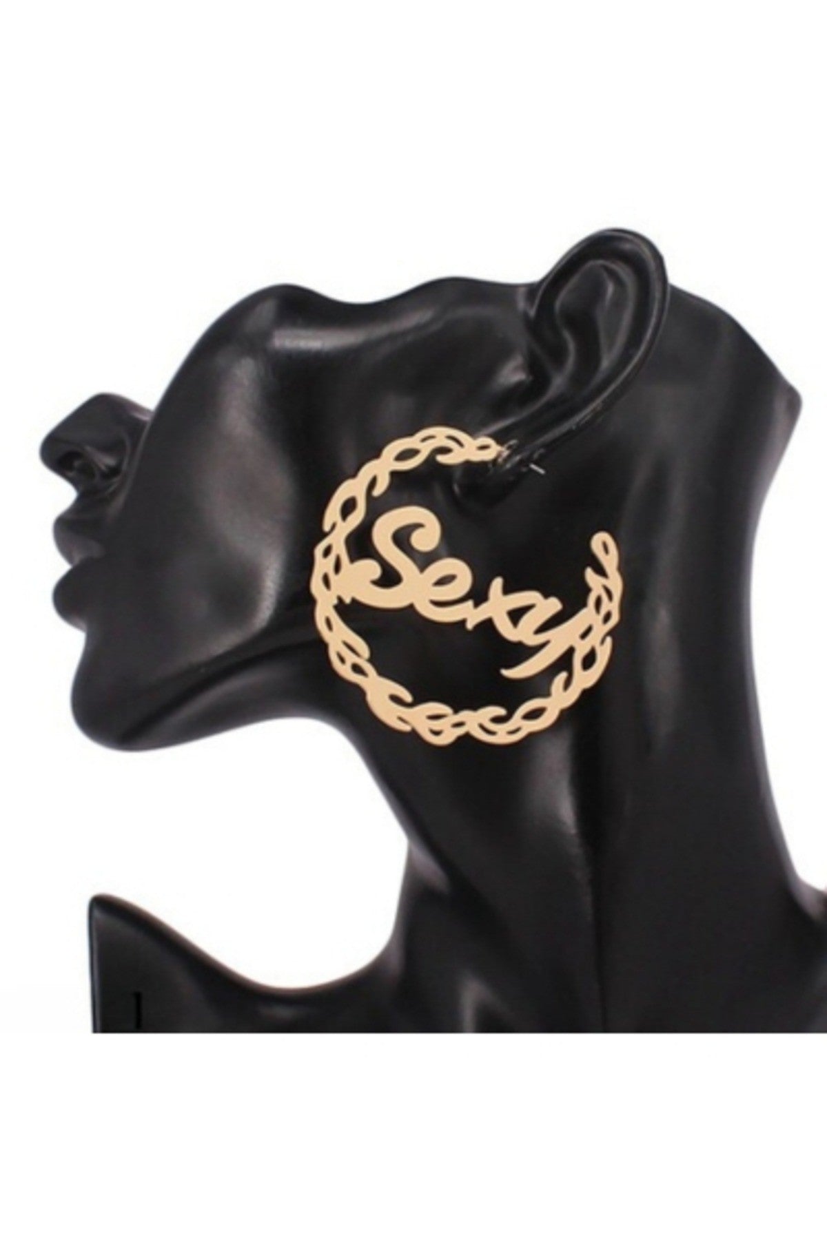 Gold plated metal hoop earrings with a 80mm diameter, featuring a secure latch back closure, perfect for stylish looks.