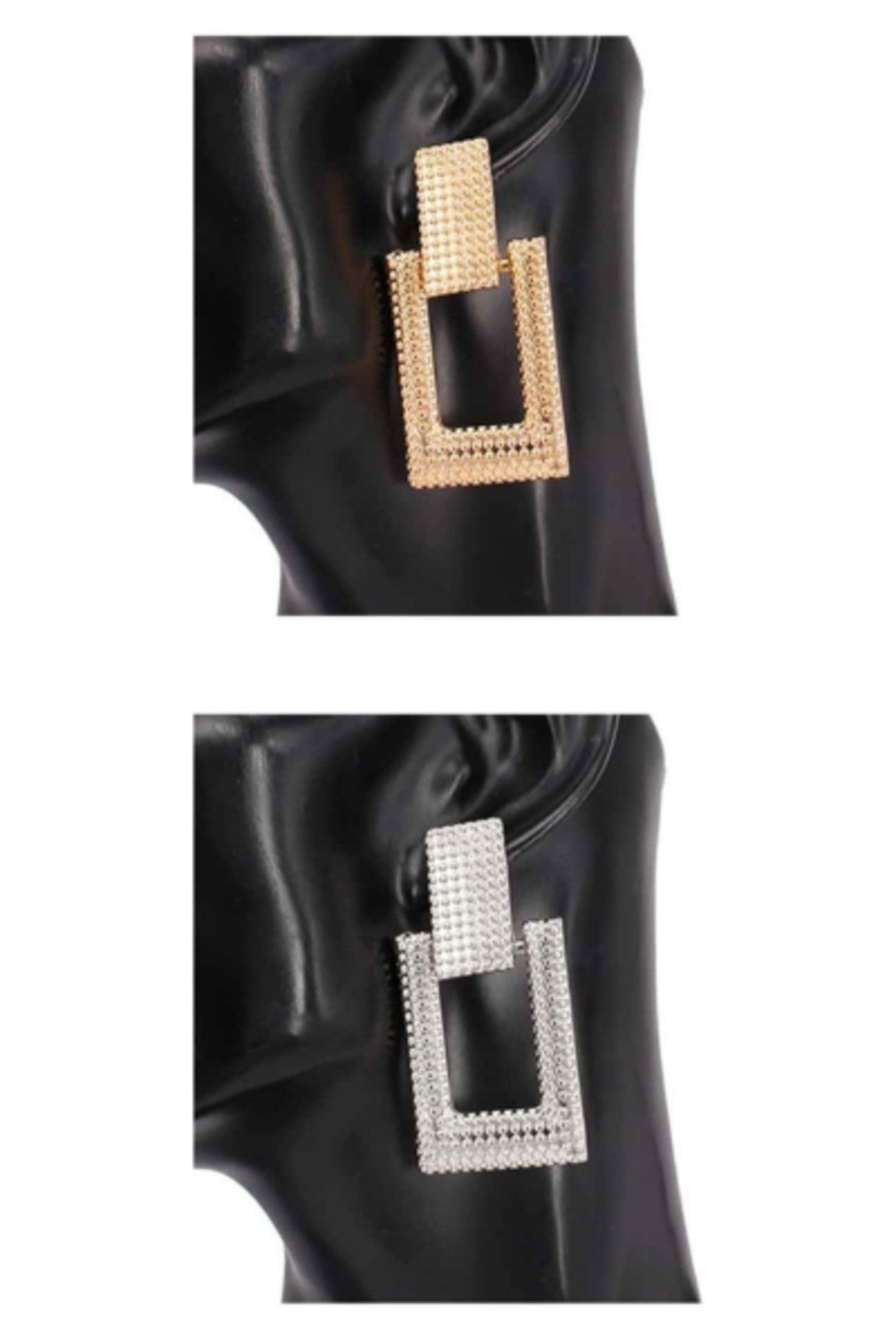 Stylish Metal Open Squares Post Earrings with a modern design, featuring a lead and nickel compliant construction.