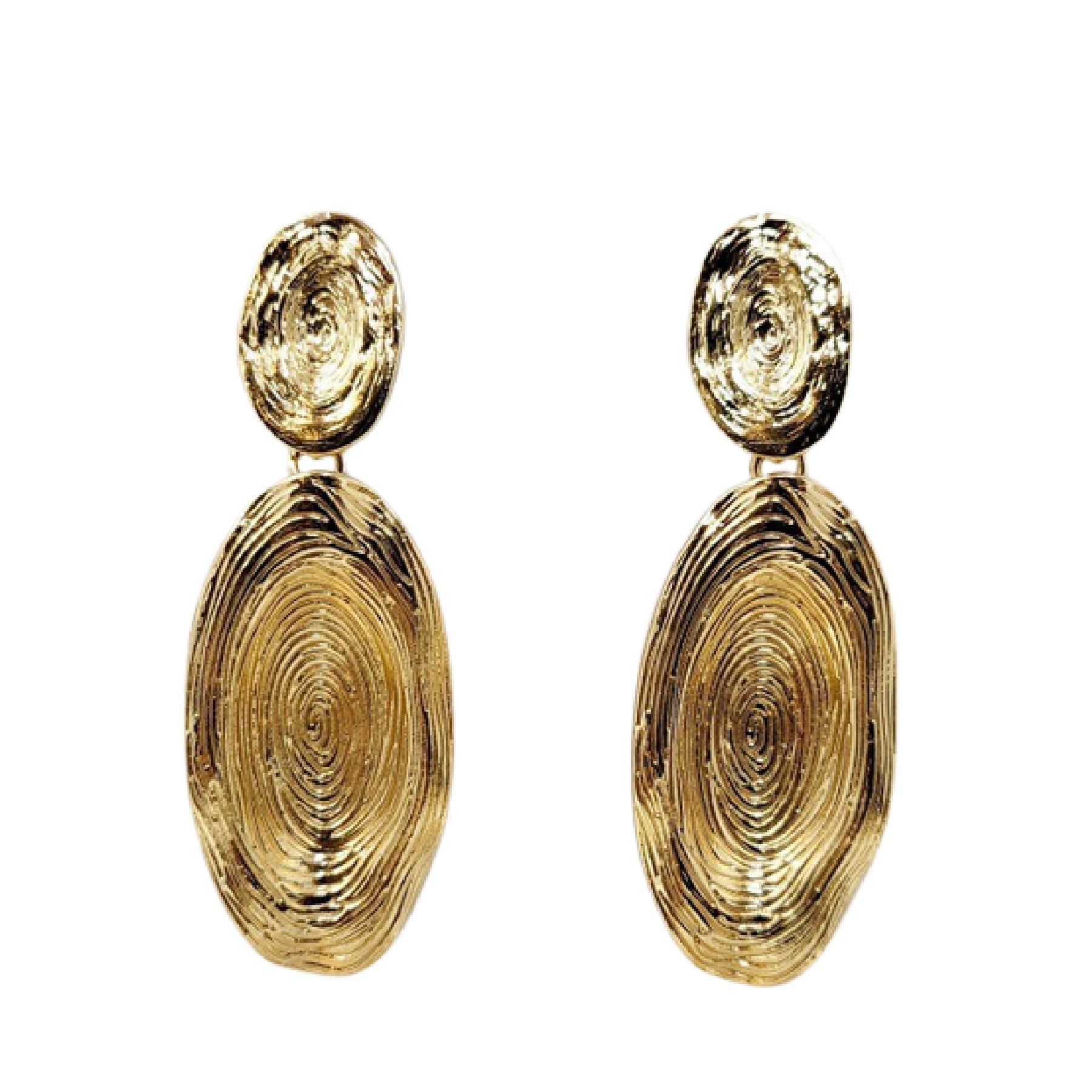 Elegant Metal Spiral Wire Drop Earrings with a 3-inch drop and clip back closure, showcasing a stylish spiral design.