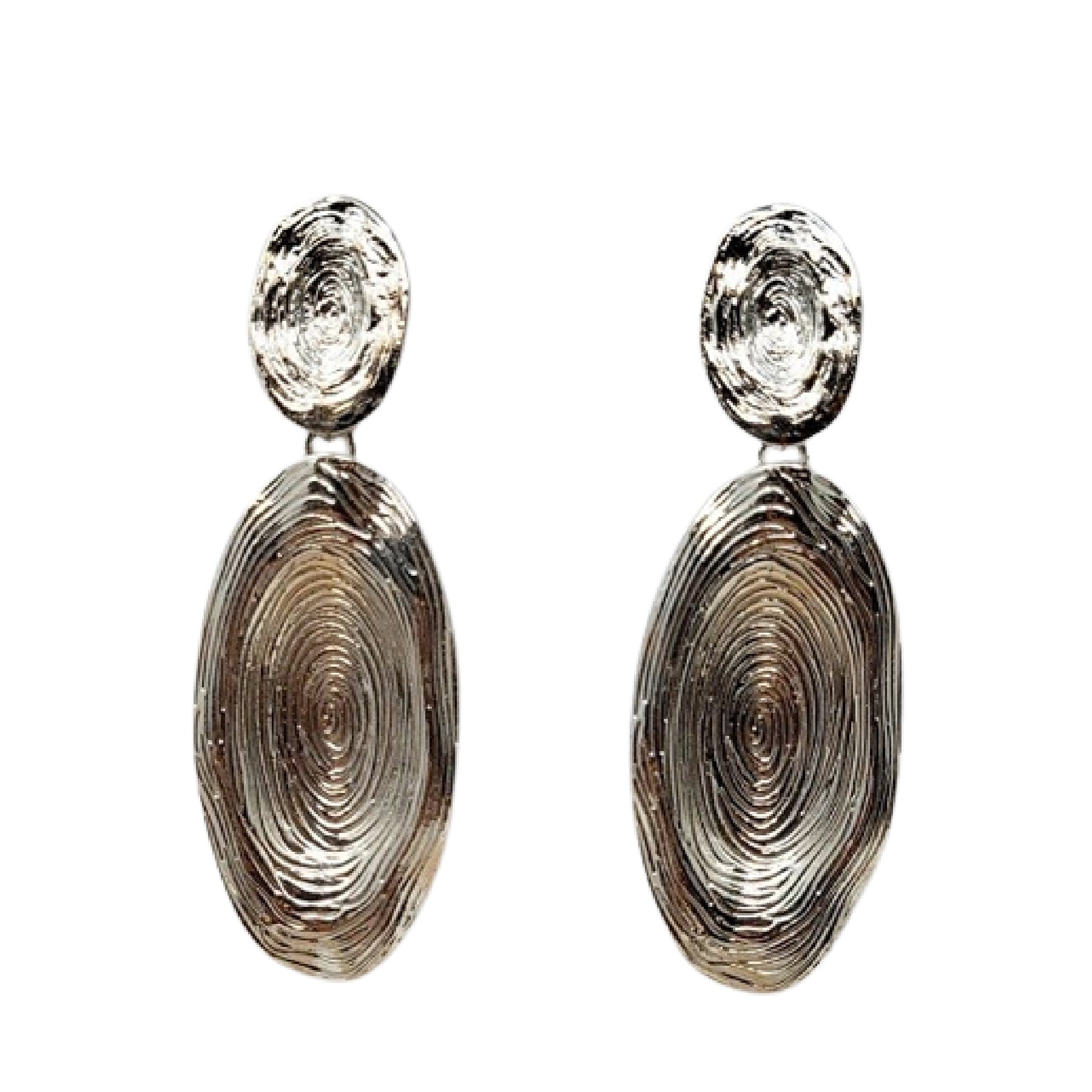 Elegant Metal Spiral Wire Drop Earrings with a 3-inch drop and clip back closure, showcasing a stylish spiral design.